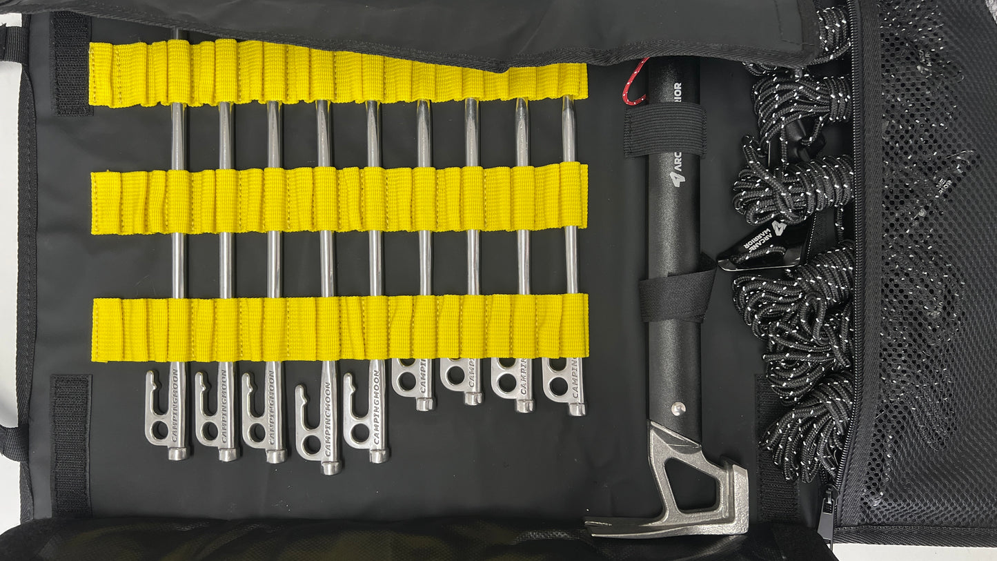 AW Camping Pegs Hammer Ropes Set