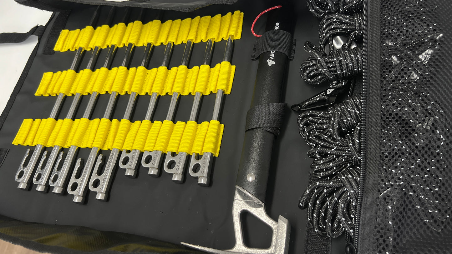 AW Camping Pegs Hammer Ropes Set